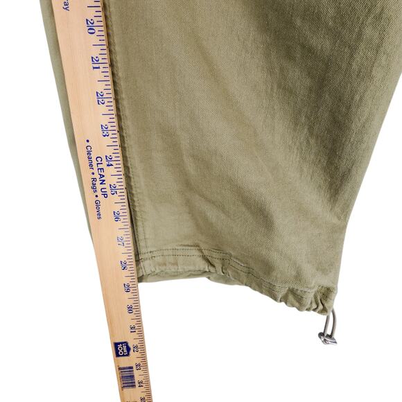 Oak + Fort Double Face Cargo Pant 8 Women Beige 31x29 Cinch Hem Streetwear Baggy - Picture 7 of 12